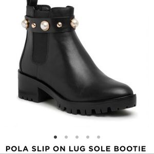 NWOT- Karl Lagerfeld Pola Slip on Lug Sole Bootie. Size 7.5 M.